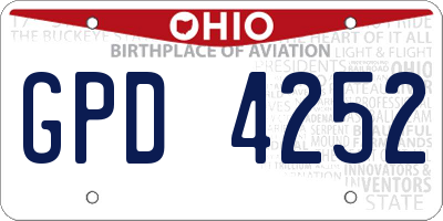 OH license plate GPD4252
