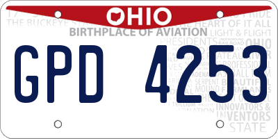 OH license plate GPD4253