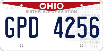 OH license plate GPD4256