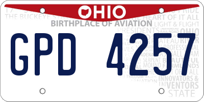 OH license plate GPD4257