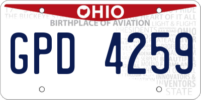 OH license plate GPD4259