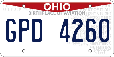 OH license plate GPD4260