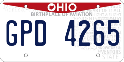 OH license plate GPD4265
