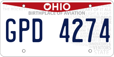 OH license plate GPD4274