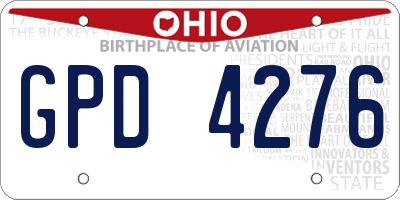OH license plate GPD4276
