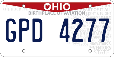 OH license plate GPD4277