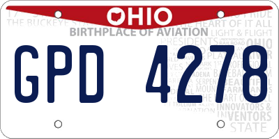 OH license plate GPD4278