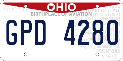 OH license plate GPD4280