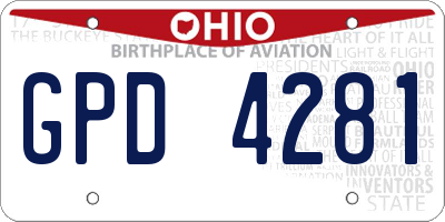 OH license plate GPD4281