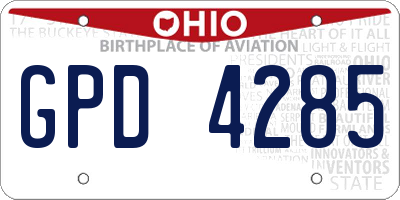 OH license plate GPD4285