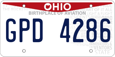 OH license plate GPD4286