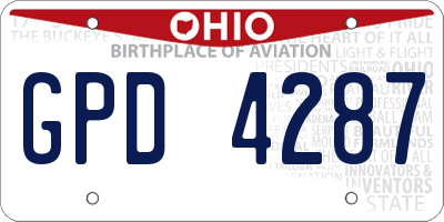 OH license plate GPD4287