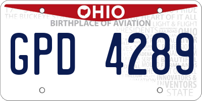OH license plate GPD4289