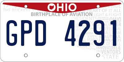 OH license plate GPD4291