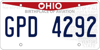 OH license plate GPD4292