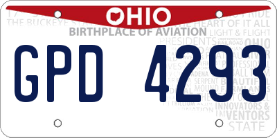OH license plate GPD4293