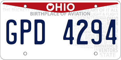 OH license plate GPD4294