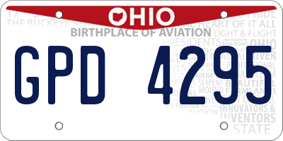 OH license plate GPD4295