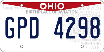 OH license plate GPD4298