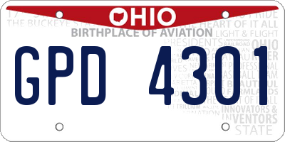 OH license plate GPD4301