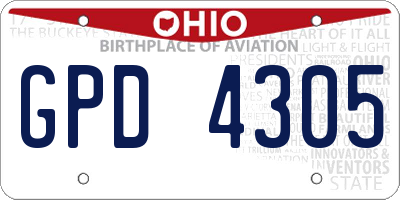 OH license plate GPD4305