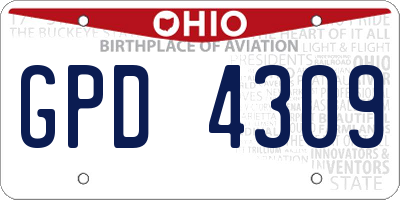 OH license plate GPD4309