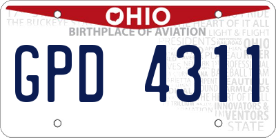OH license plate GPD4311