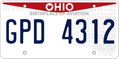 OH license plate GPD4312