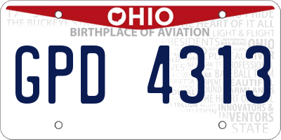 OH license plate GPD4313