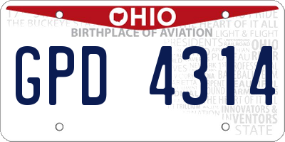 OH license plate GPD4314