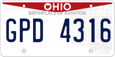 OH license plate GPD4316