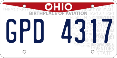 OH license plate GPD4317