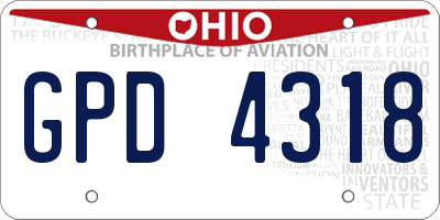 OH license plate GPD4318
