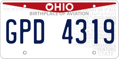 OH license plate GPD4319