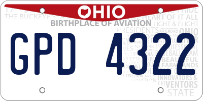 OH license plate GPD4322