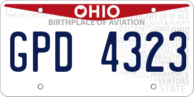 OH license plate GPD4323