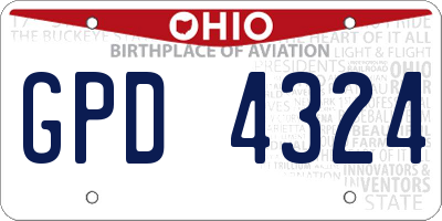 OH license plate GPD4324