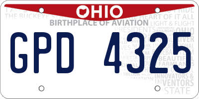 OH license plate GPD4325
