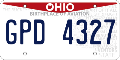 OH license plate GPD4327