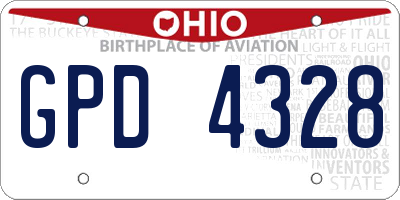OH license plate GPD4328