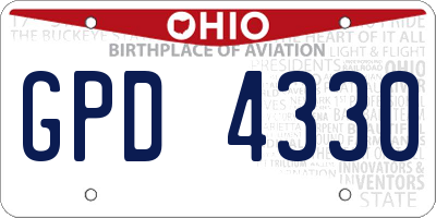 OH license plate GPD4330