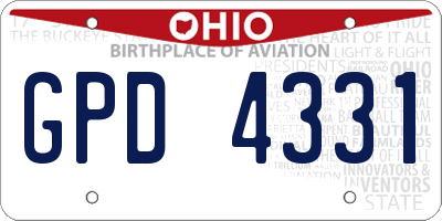 OH license plate GPD4331
