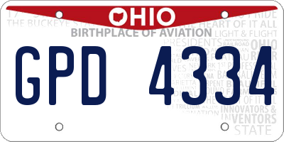 OH license plate GPD4334