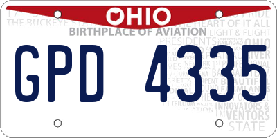 OH license plate GPD4335