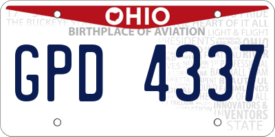 OH license plate GPD4337