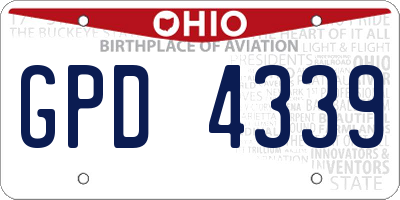 OH license plate GPD4339