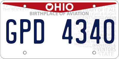 OH license plate GPD4340