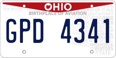 OH license plate GPD4341