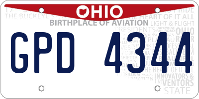 OH license plate GPD4344