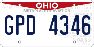OH license plate GPD4346